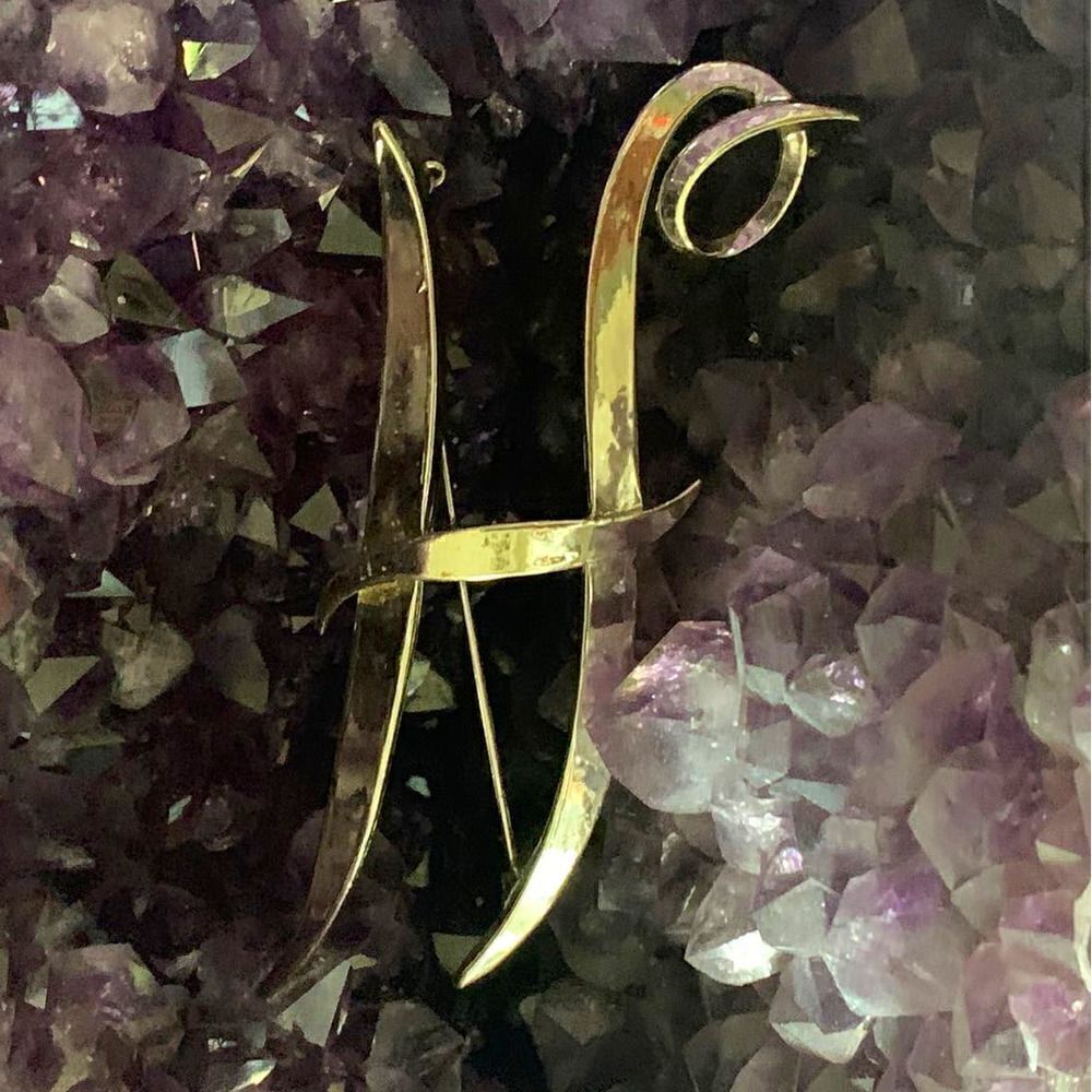 Vintage Yager Brooch in Silver tone, Stamped